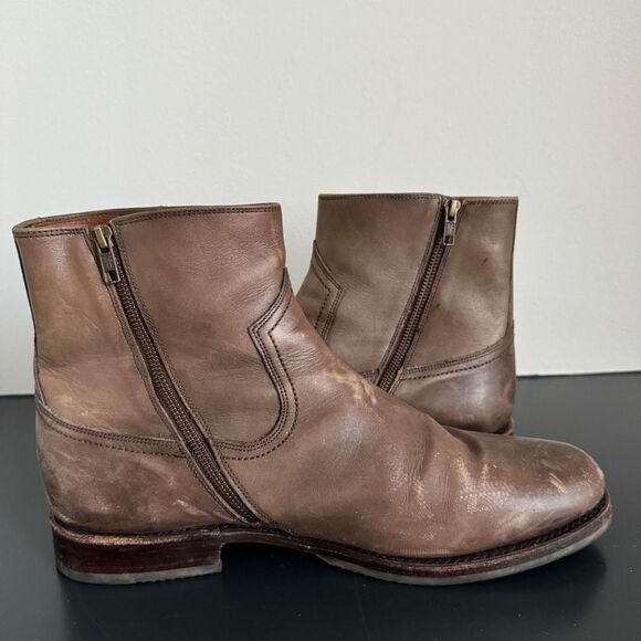 Frye Sawyer Men's Chelsea Boot Size 13 Leather Ankle Western Side Zipper Shoes - Picture 3 of 13